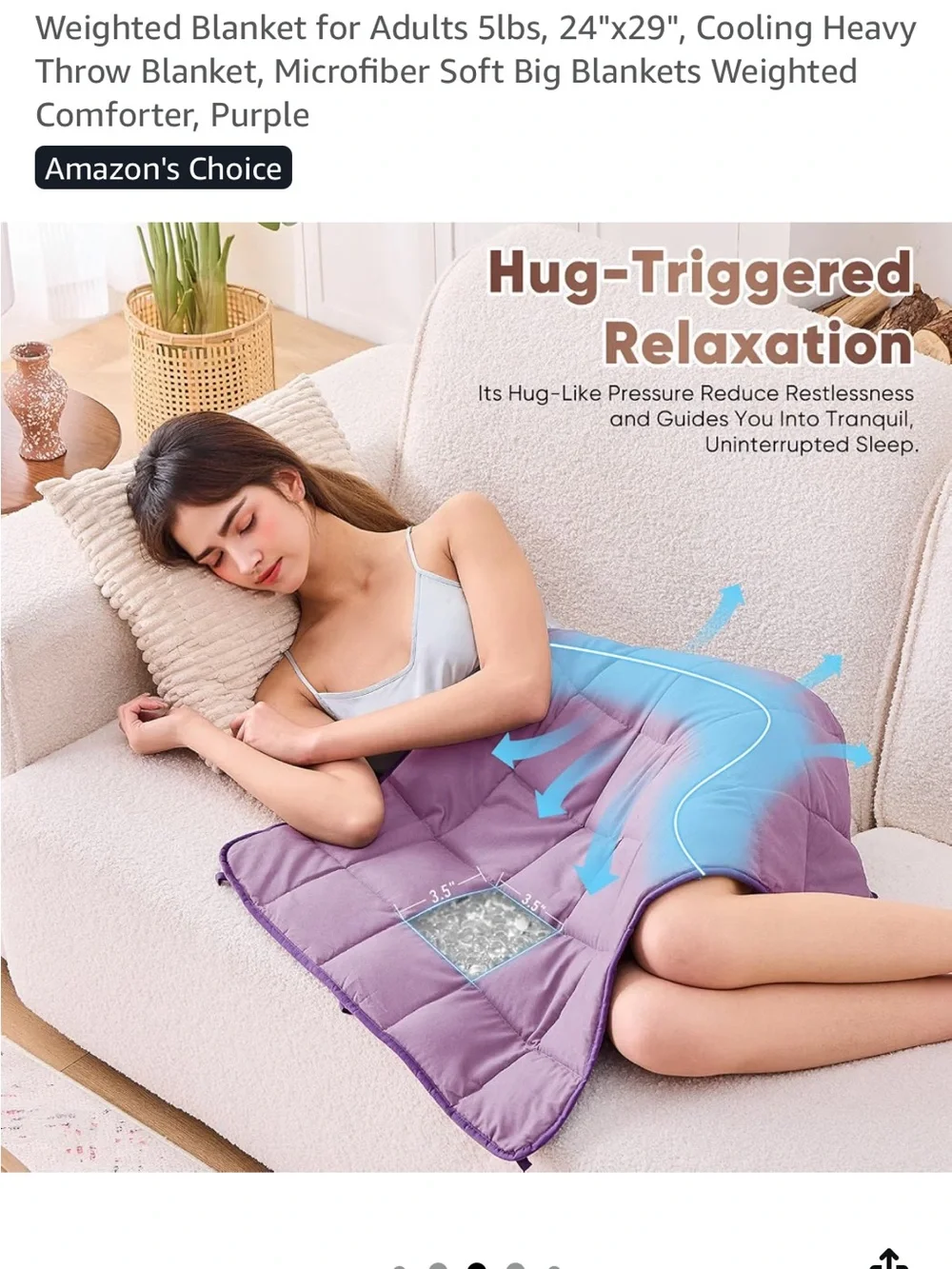 Purple Microfiber Weighted Blanket